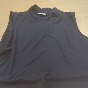 Black Muscle Tee with Mandarin Collar And Open Sides